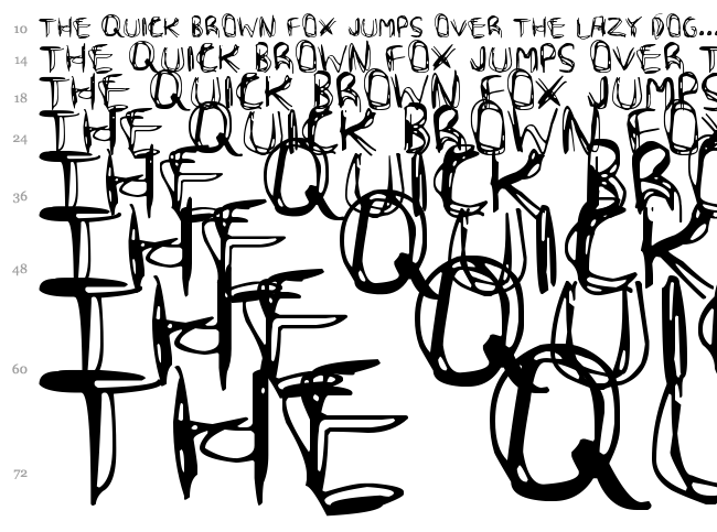Scribble Wire font waterfall